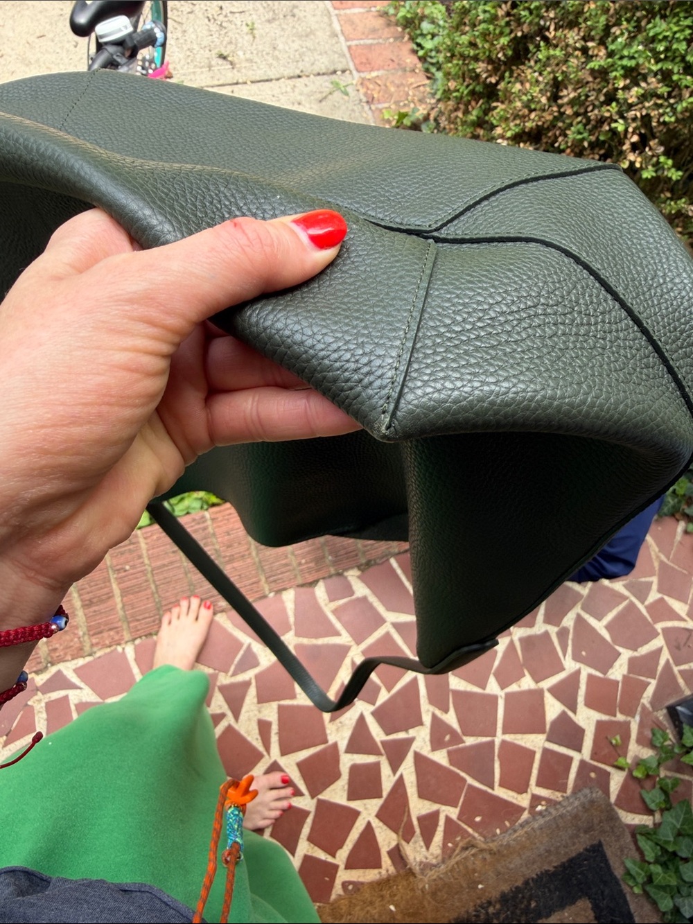 Mansur Gavriel Dark Green Everyday Cabas Leather Hobo Bag - Picture 11 of 12